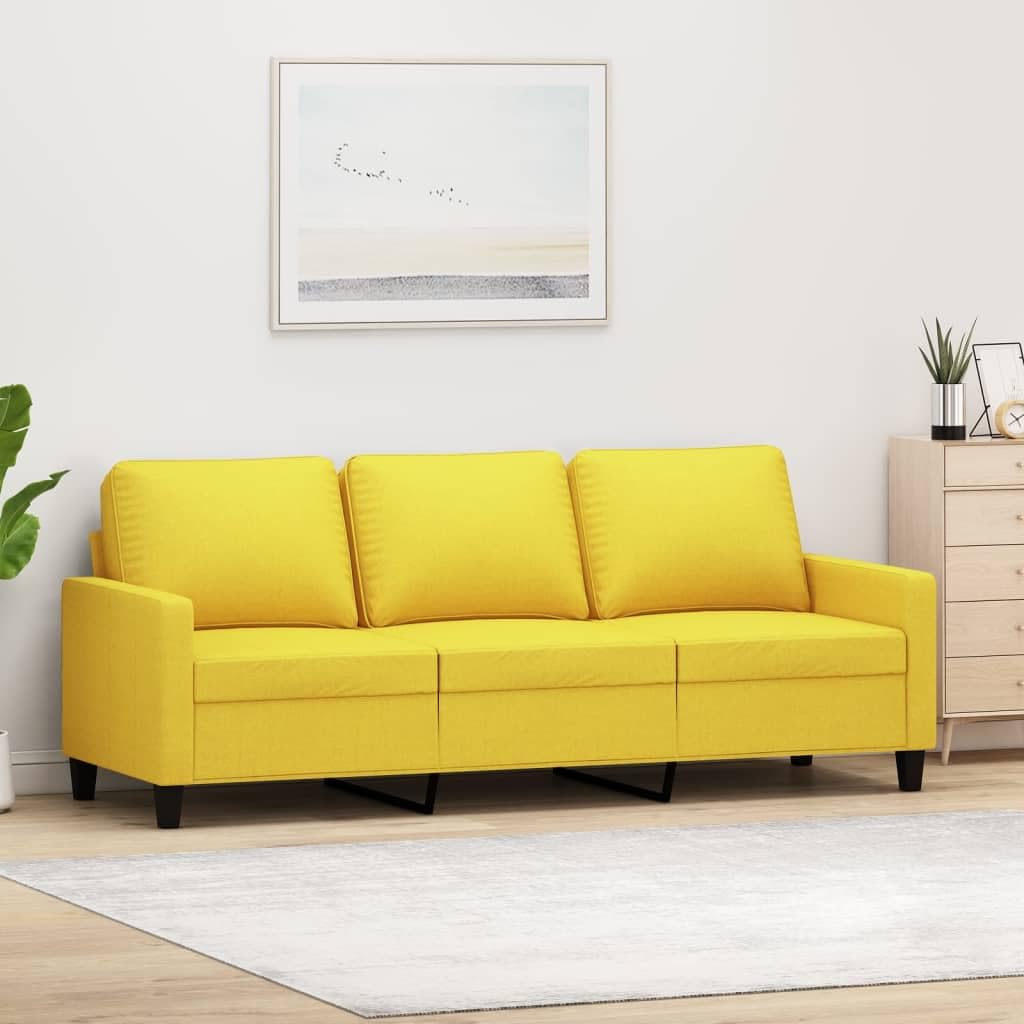 Refined Sofá de 3 plazas de Tela Amarillo Claro 180 cm
