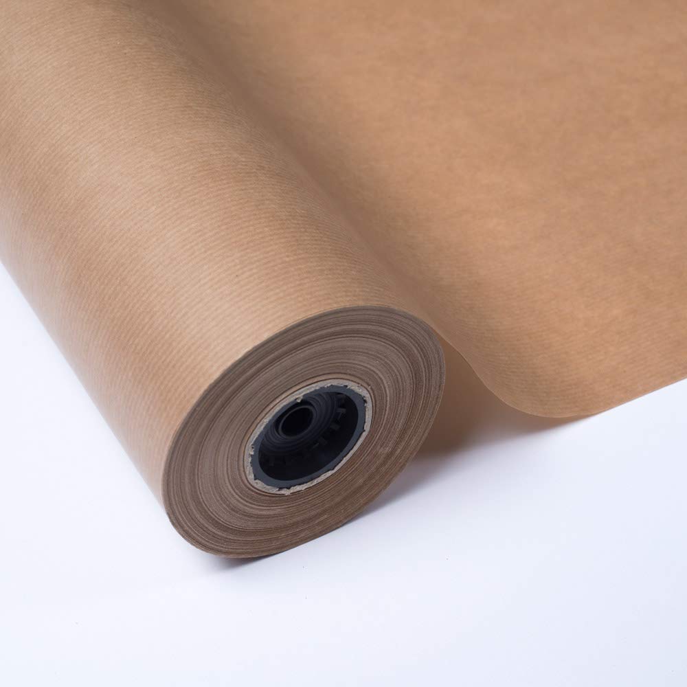Bobina Papel Kraft Verjurado Marrón - Rollo 70CM X 100M - Ideal Embalaje y Negocios