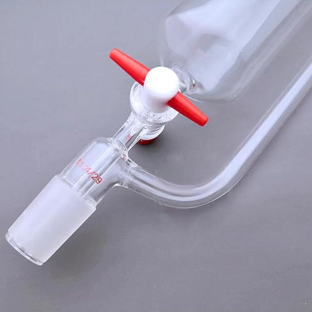 Embudo de vidrio de laboratorio de presión constante de boca estándar de 10 ml a 1000 ml, embudo de separación de goteo cilíndrico.(500ml 24x24)