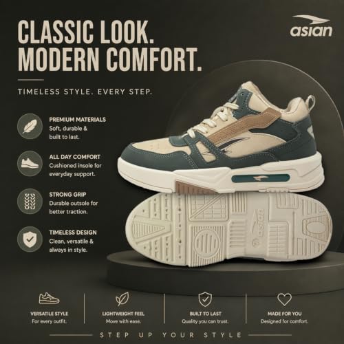 Image of ASIAN Men's MEXICO-11 Casual Sneaker Shoes with Synthetic Upper Lightweight Comfortable Mid Top Sneaker Shoes for Men's & Boy's