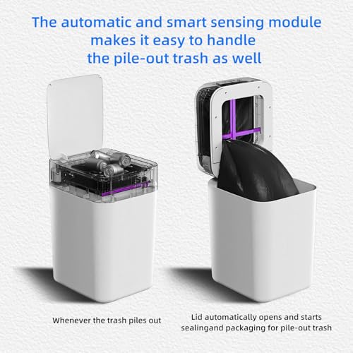 Image of 4.5 Gallon Smart Self-Sealing & Self-Changing Trash Can, 17L Automatic Motion Sensor Garbage Bin with Lid, Touchless Electric Wastebasket for Bathroom, Bedroom, and Office - White