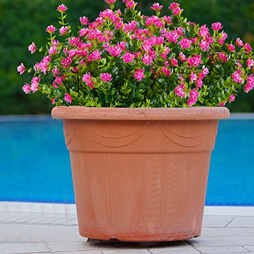 Haplia 6 Bundles Artificial Flowers, Fake Artificial Greenery Uv Resistant No Fade Faux Plastic Plants For Wedding Bridle Bouquet Indoor Outdoor Home Garden Kitchen Office Table Vase(Pink) #TOP3