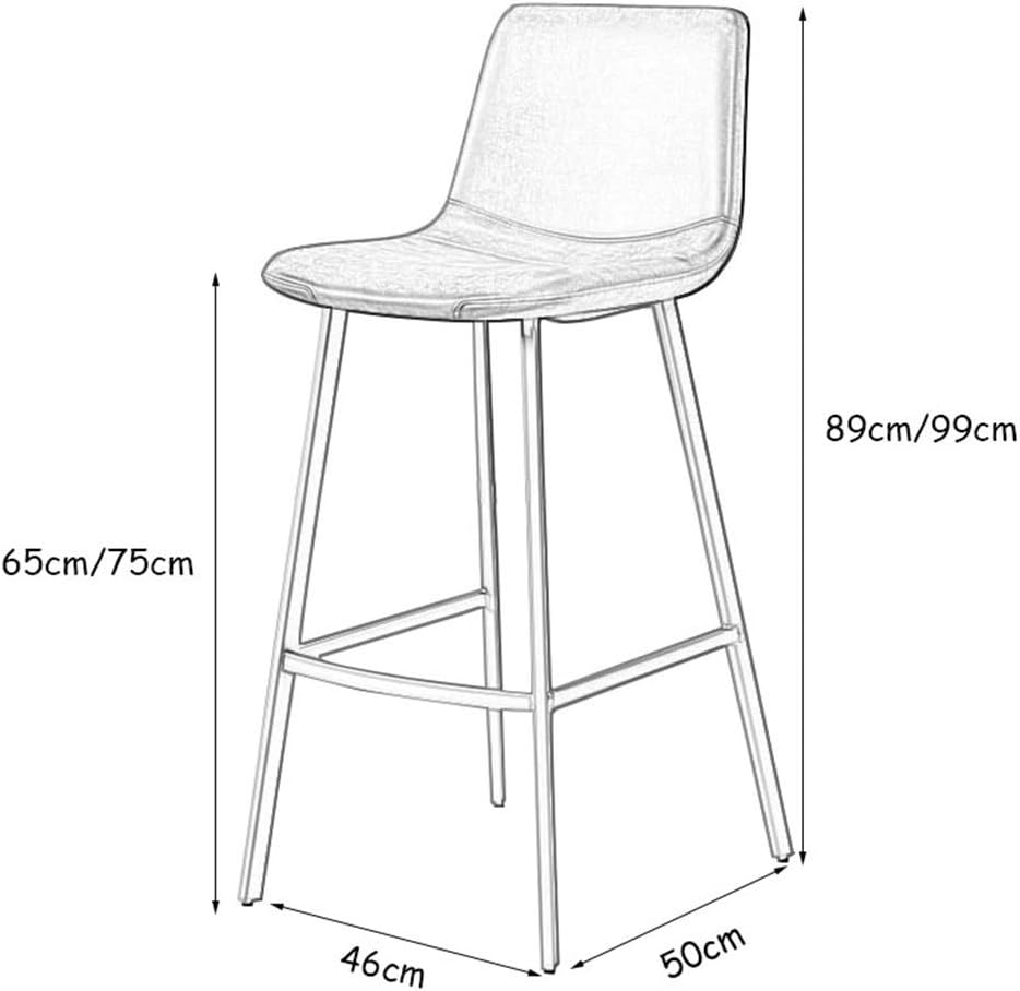 Bar Stools Set of 2 Comfortable Cushion Dining Chair，Counter Chairs with Back, Height Barstool for Kitchen Restaurant Bar, Maximum Load 330LBS (Seat Height 65/75 cm)
