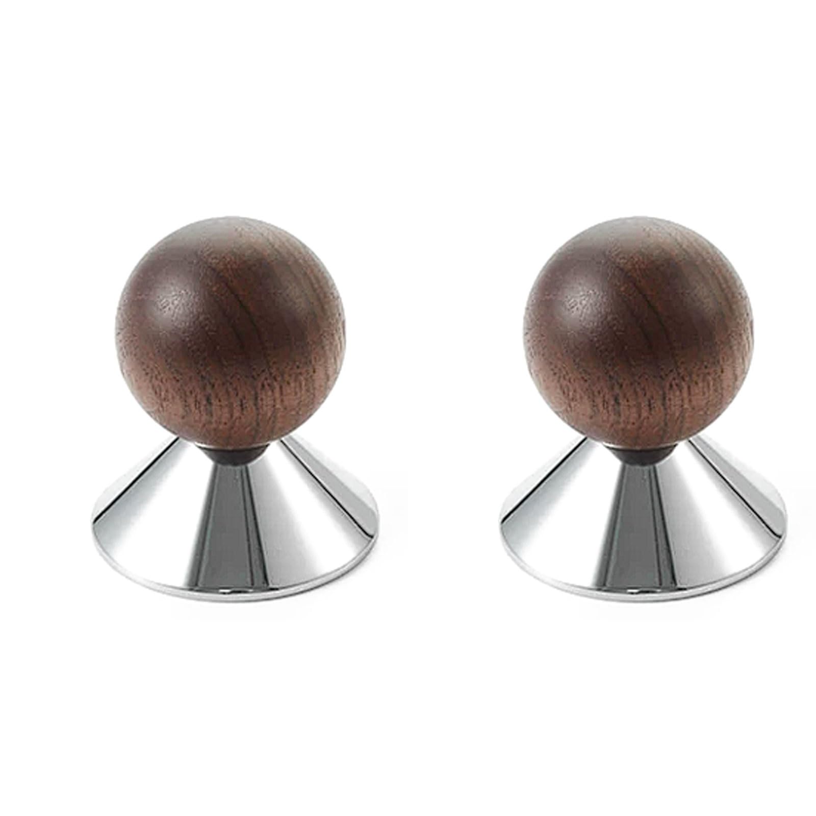 Chenhoju Silver Walnut Wood And Brass Cabinet Knobs Single Hole, Three Finishes For Drawers, Wardrobes, And Cabinets Cabinet Pulls(,24Mm)