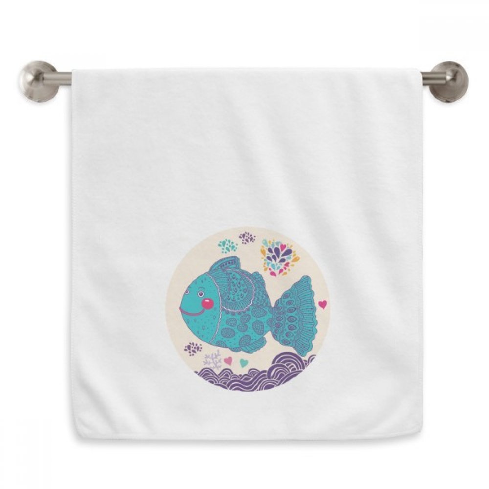 Serviettes débarbouillettes motif dessin cartoon poissons coraux mer
