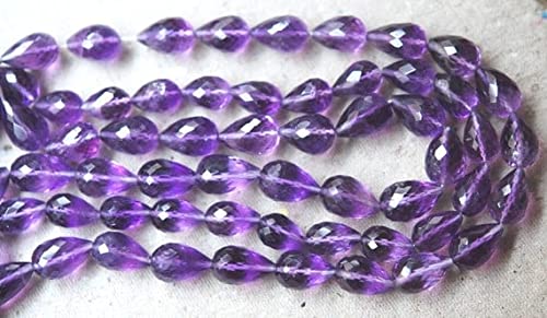Améthyste violette véritable en fil de 20cm, perles gouttes pour colliers et bracelets DIY