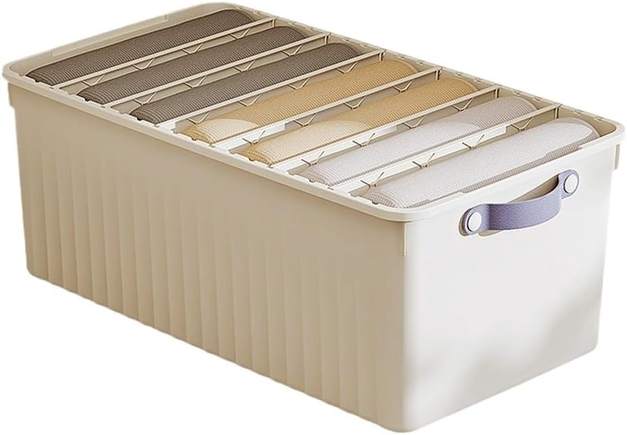 JSEIAJB Pants Storage Household Wardrobe Clothes Storage boxlayered and Divided Sorting Box