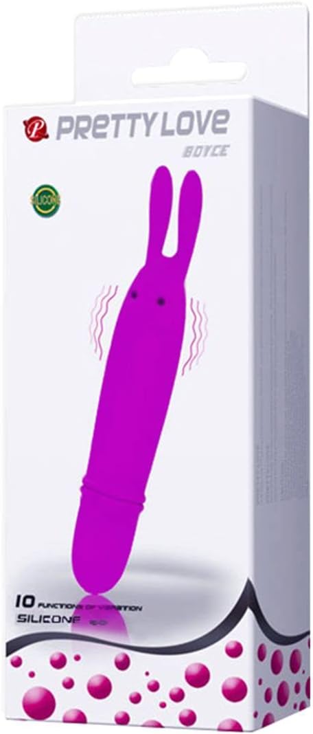 Pretty Love Boyce Womens Clirtoral Bunny Ears Rabbit Vibrator - Waterproof 10 Function, Medical Grade Silicone Model Lipstick Vibe, Pocket Vibrator