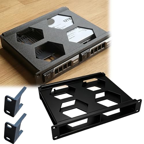 Caja externa rack 10 pulg 1U para 2 discos 3.5" HDD miniatura 1