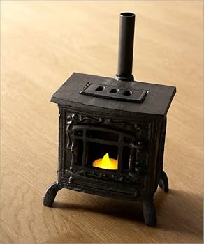 Amazon.co.jp: ストーブオブジェ LEDキャンドル付き 薪ストーブ