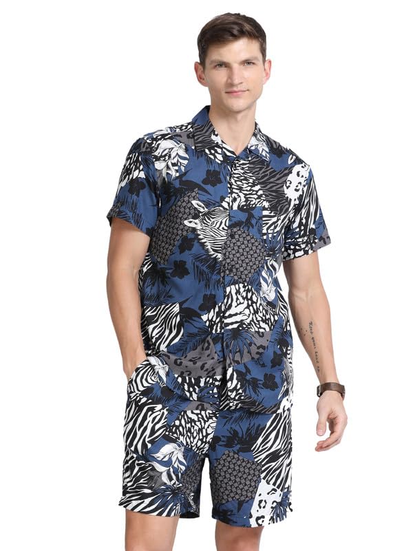 GLORYBOYZ Men’s Tropical Hawaiian Night Dress Lounge-wear Co-ord Set