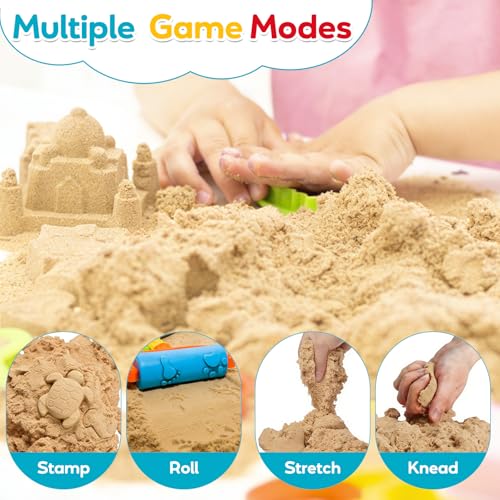 FURWEY 13.3lbs Play Sand, Natural Brown Sensory Sand,Suitable for Children to Shaping, Squeezing and Sculpting(Without Molds) - Image 4