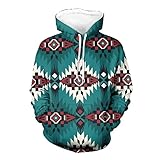 AFPANQZ Aztec Stripes Print Sweaters Men's Stretch Long-Sleeve Performance Pullover Hoodie...