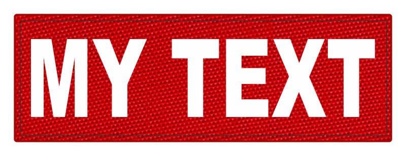 Custom Hook & Loop Patches, Tactical ID Police Patch for Vest, Sheriff, Security, Molle, Military, Backpack, Duty Bag, K9 Dog Harness, Morale (6 x 2, Red)