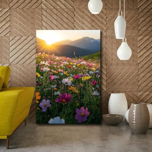 Décoration murale toile fleurs sauvages pour illuminer un petit espace - 4