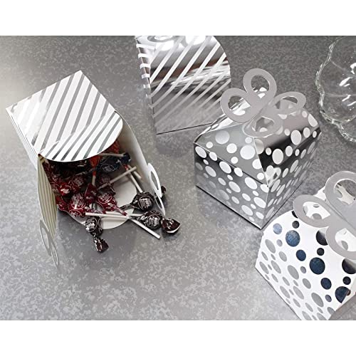 Paper Gift Boxes For Party Favors, Silver Foil (3.7 X 3.2 In, 36-Pack) #TOP2