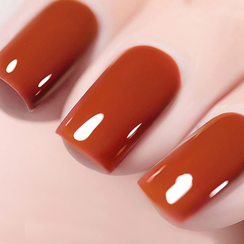 Amazon.com : Vishine Gel Nail Polish 15ml, Dark Orange Pumpkin Color ...