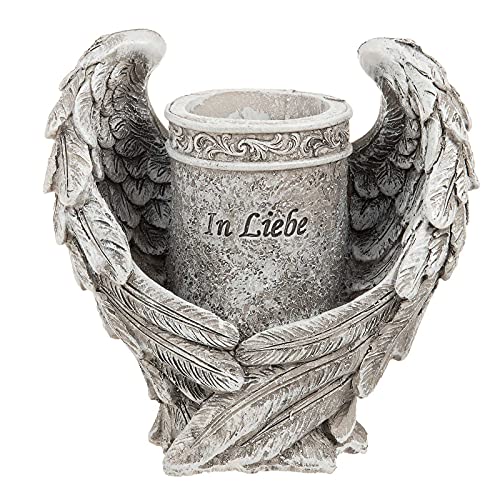 SIDCO Blumenvase Friedhof Grabdeko Vase mit Flügel Grabschmuck...
