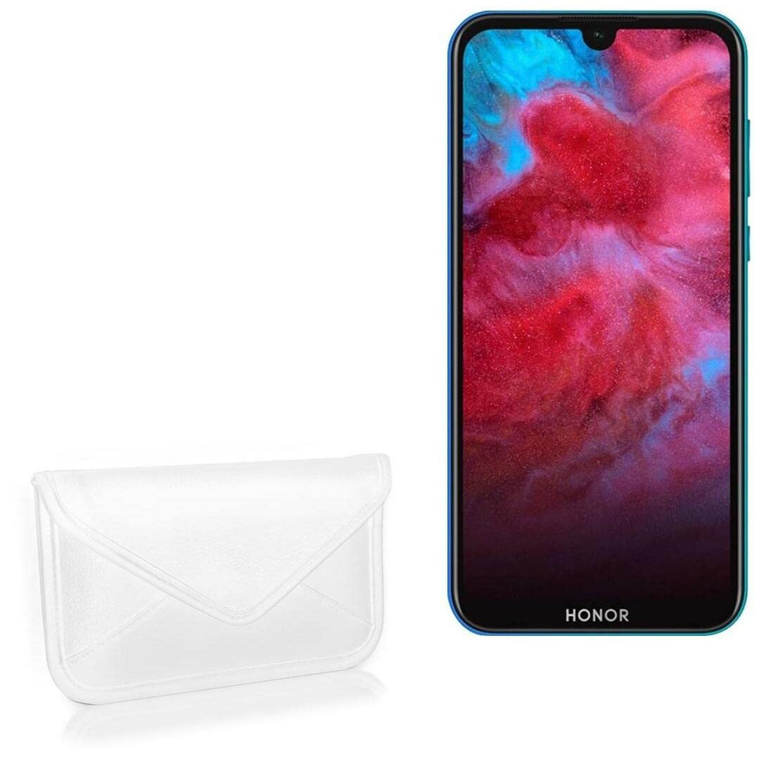 BoxWave Case Compatible with Honor Play 3e - Elite Leather Messenger Pouch, Synthetic Leather Cover Case Envelope Design - Ivory White