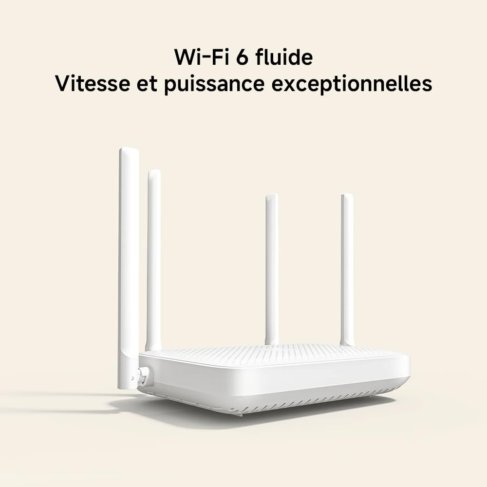 Xiaomi Routeur WiFi6 AX1500 - Port Gigabit, Fonction Mesh
