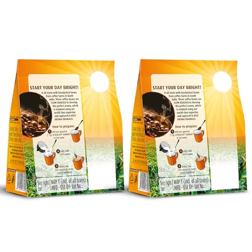 Image of Sunrise Instant Coffee Powder|Strong Taste For The Perfect Start To Your Day|Coffee Chicory-Mix|200g, Stabilo Pack (Pack of 2), Packet