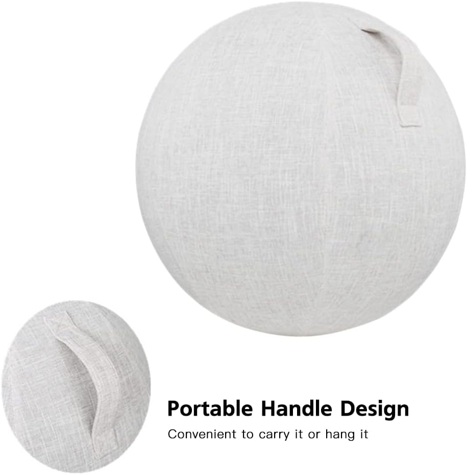 55cm/65cm/75cm Cotton+Linen Protective Yoga Ball Cover Exercise Ball Protection Skin Wrap Accessory