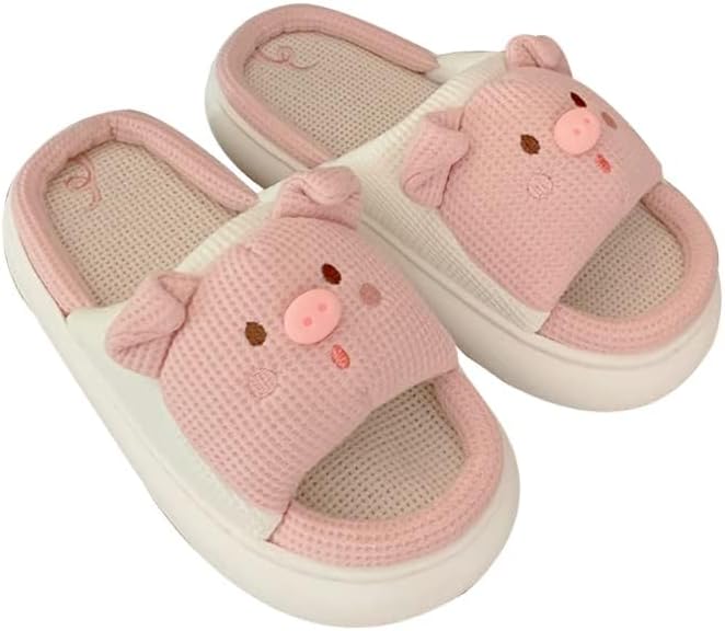Miniatura 2 de CEINOM Pantuflas de cerdo de dibujos animados para mujer, pantuflas de casa kawaii, pantuflas lindas para mujeres y hombres, pantuflas de piso