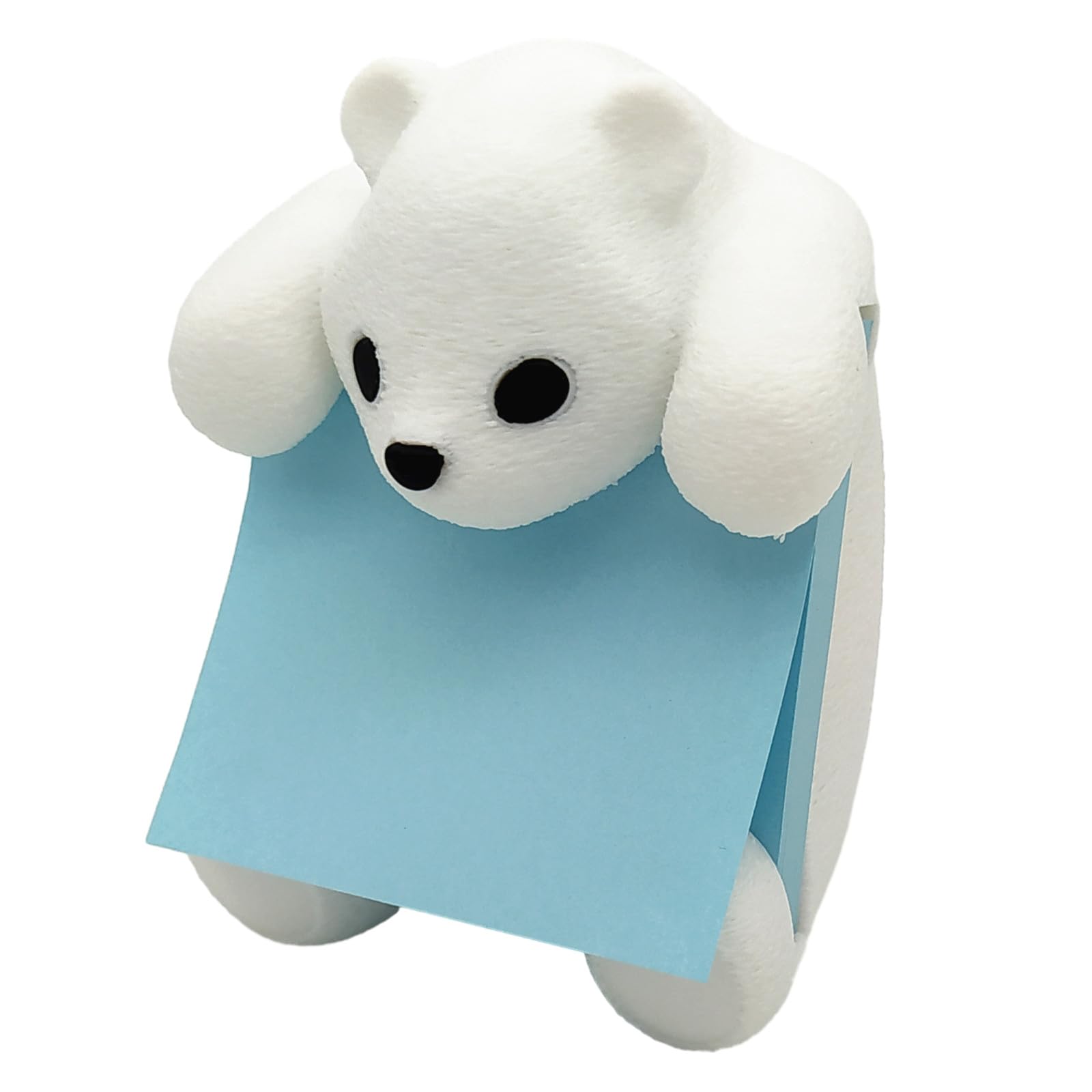 RhyNSky Pop Up Note Dispenser Sticky Note Holder Cute for Desk Home School Office, Animal Polar Bear Design, 3x3 in, C11
