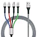 Produktbild SIQIWO Multi 4 in 1 USB Kabel 3A 1.2M, Universal Ladekabel Nylon Mehrfach Schnellladekabel mit Micro USB Typ C Lightning Kabel für iPhone, Android Galaxy S23, Xiaomi, LG, Sony, Moto, Huawei, PS4