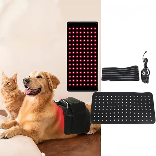 MANON ROSA Red Infrared Light Therapy Belt Pets: Wearable Device for Tissue Repair Relieving Sciatica Joint Back Pain in Small Medium Large Dogs Cats (Medium,120 Lamp Beads)