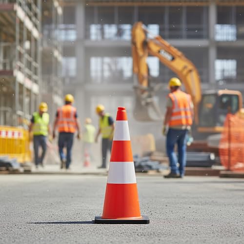 Cône de signalisation haute visibilité 75 cm pour sécuriser vos chantiers - 3