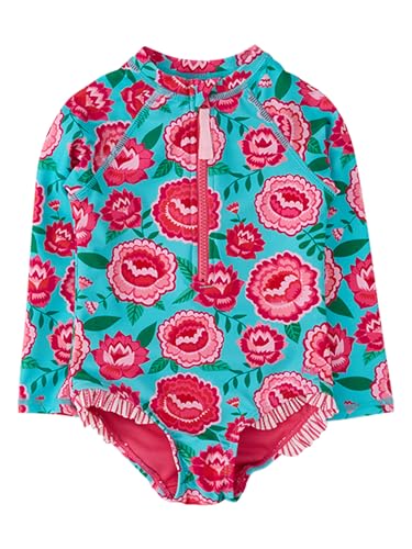 Image of RuffleButts Girls One Piece Rash Guard Baby Swimsuit UPF 50+ Sun Protection