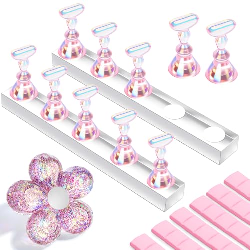 Image of Makartt Nail Stand for Press On: Nails Display Holder Holo Pink