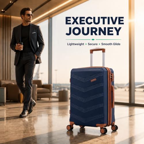 Image of CONCEPTEN Expandable Carry on Luggage 3 Piece Suitcases with Spinner Wheels | Suitcase Set with Spinner Wheels TSA-approved Lock ABS Travel 20 Inch