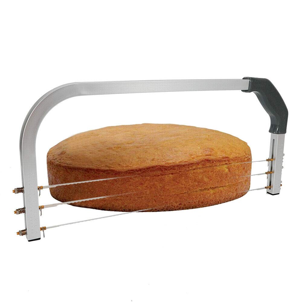 Sierra para tartas de 3 alambres, ajustable, cortador de fondo, divisor de tartas, separador de tartas, divisor de tartas, artesanías, sierra de altura ajustable
