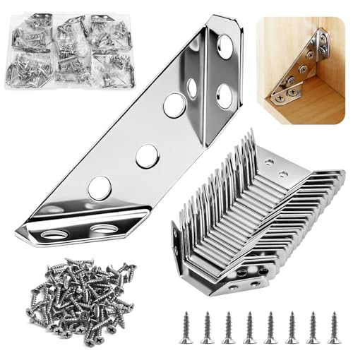AUUTI 24-Pack Premium Stainless Steel Corner Brackets