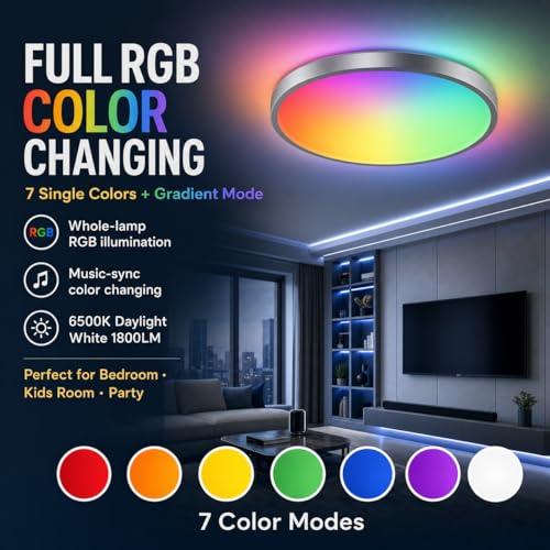 Plafonnier LED 24W avec télécommande luminaire dimmable 2000 lm