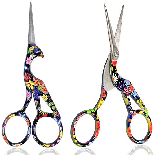BIHRTC Pack of 2 Small Embroidery Scissors 4.5 Inch Bird Scissors Scissors Sewing Scissors Stainless Steel Sharp Scissors Shears for Cross Stitching Sewing Needlework Craft Office Needpoint