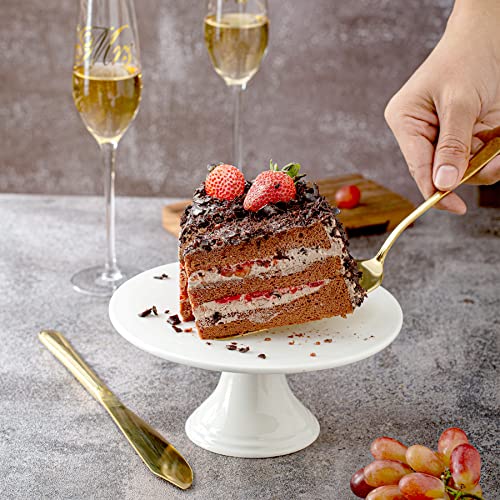 Iooiluxry Wedding Cake Knife And Server Set Cake Cutting Set For Wedding Stainless Steel Gold Cake Pie Serving Set Gift For Anniversary Birthday Parties #TOP6