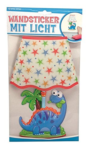 Preisvergleich Produktbild Trötsch Wandsticker mit Licht Dino, Glitzer-Lampenschirm