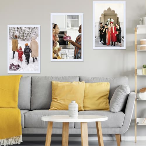 Image of JCJMY 22.375x34 Picture Frame White for Poster Photo Picture, Horizontal and Vertical Formats for Wall Hanging, 22.375 x 34 Wall Gallery Poster Photo Frame for 22.375 by 34 Photos Posters,White