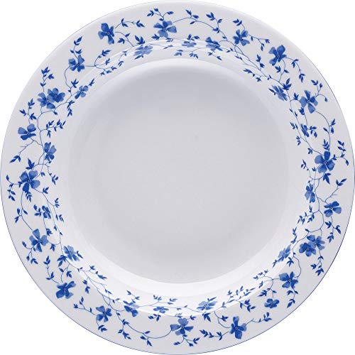 Arzberg Form 1382 Blaublüten Suppenteller 23cm/FA, Porzellan, White/Blue, 24.5 x 24.5 x 9.6 cm