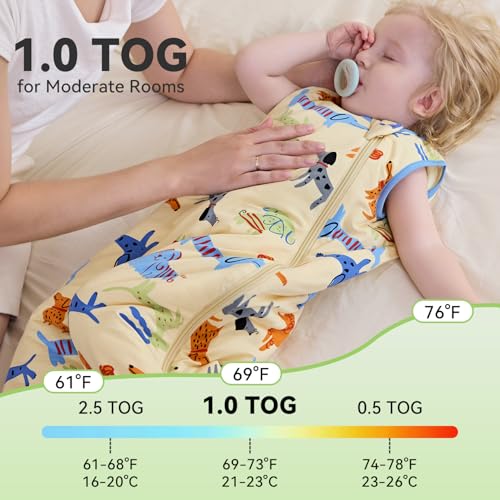 Image of babee Reshinee Bamboo Viscose Sleep Sack for Babies and Toddlers 1.0 Tog Wearable Blanket 2-Way Zipper Baby Shower Gifts