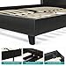 mecor Faux Leather Platform Bed Frame/Upholstered Panel Bed Full Size, No Box Spring Needed, Nailhead Trim Headboard Design, Black Full