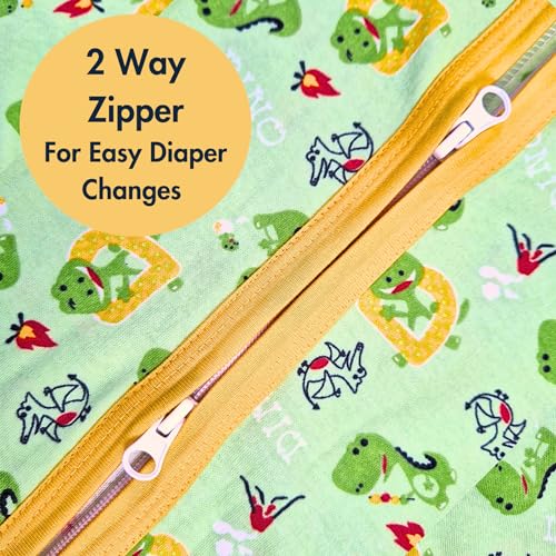 Image of TuddyBuddy 100% Cotton Wearable Blanket Sleeping Bag for Baby | Ideal for Babies & Kids Hypoallergenic Fabrics | Pack of 1 - Green AOP, 0-6 Months