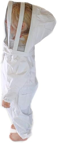 Vista 3 de BeeCastle Traje protector de apicultura para niños/niños con velo de esgrima para niños (3.9 pies/47 pulgadas)