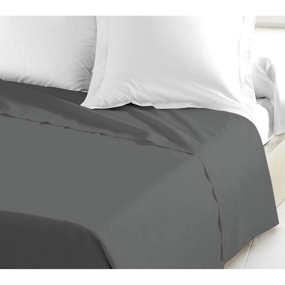 Home Passion Flat Sheet 180 x 290 cm Dark Grey