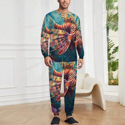 Lionfish Tropical Fish Pajama Set Long Sleeve Lounge Sets Sleepwear 2 Pjs Nightwear for Men Women2