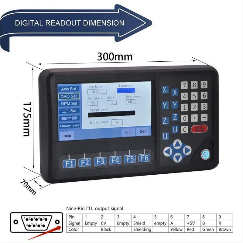 Pantalla Digital 4 Axis con Sensor RPM y LCD miniatura 6