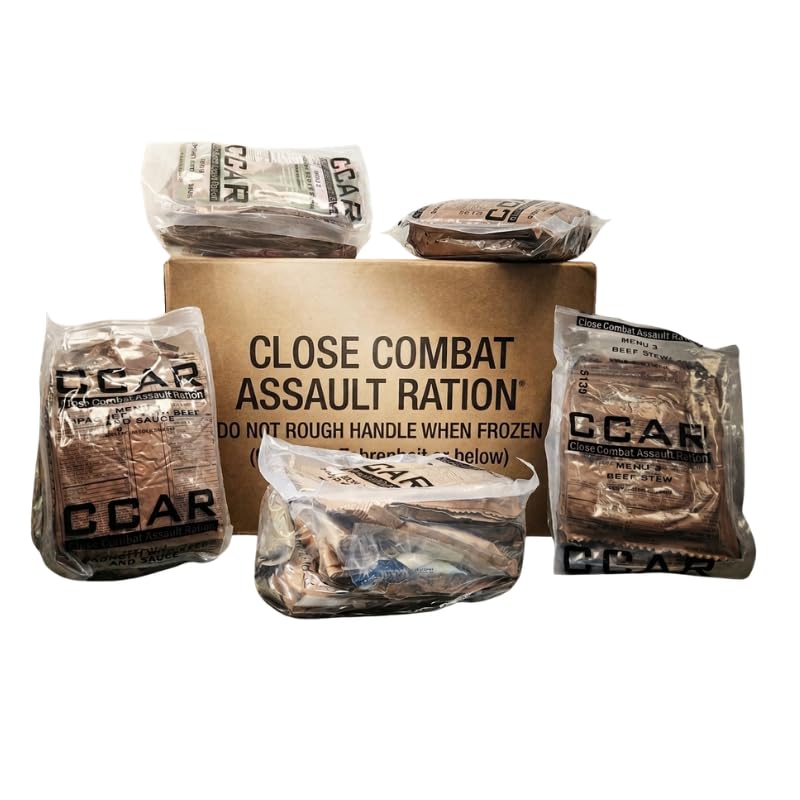 Close Combat Assault Ration (CCAR), insp. 2027, 2028 Case of 10 | Ultra-Compact & Lightweight Tactical Survival Food | Military-Grade MRE Meals Alternative for Emergency Preparedness, Hiking